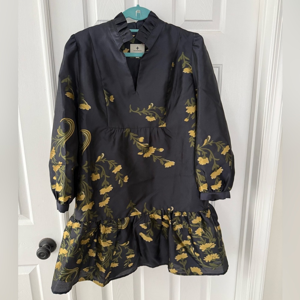 Tuckernuck Black and Gold Floral Dress